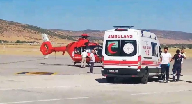 Ambulans helikopter imdada yetişti